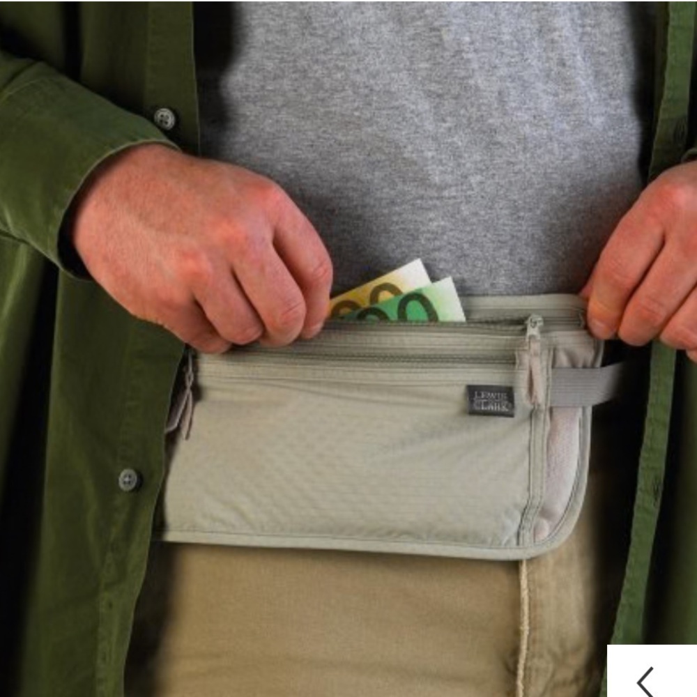 Lewis N. Clark Waist Stash Pocket Belt in Khaki RFID Unisex Gorpcore Travel